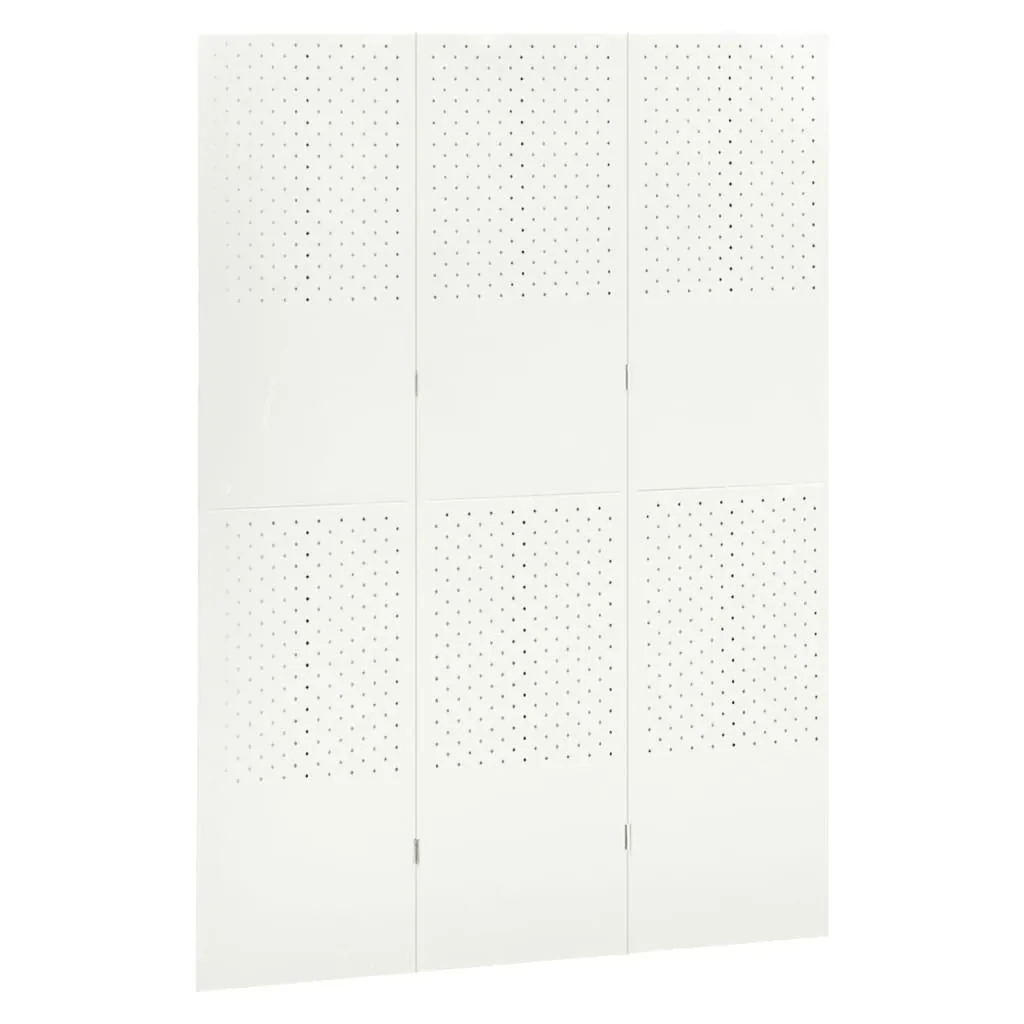 3-Panel Room Divider White 120x180 cm Steel