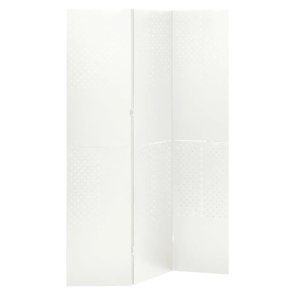 3-Panel Room Divider White 120x180 cm Steel