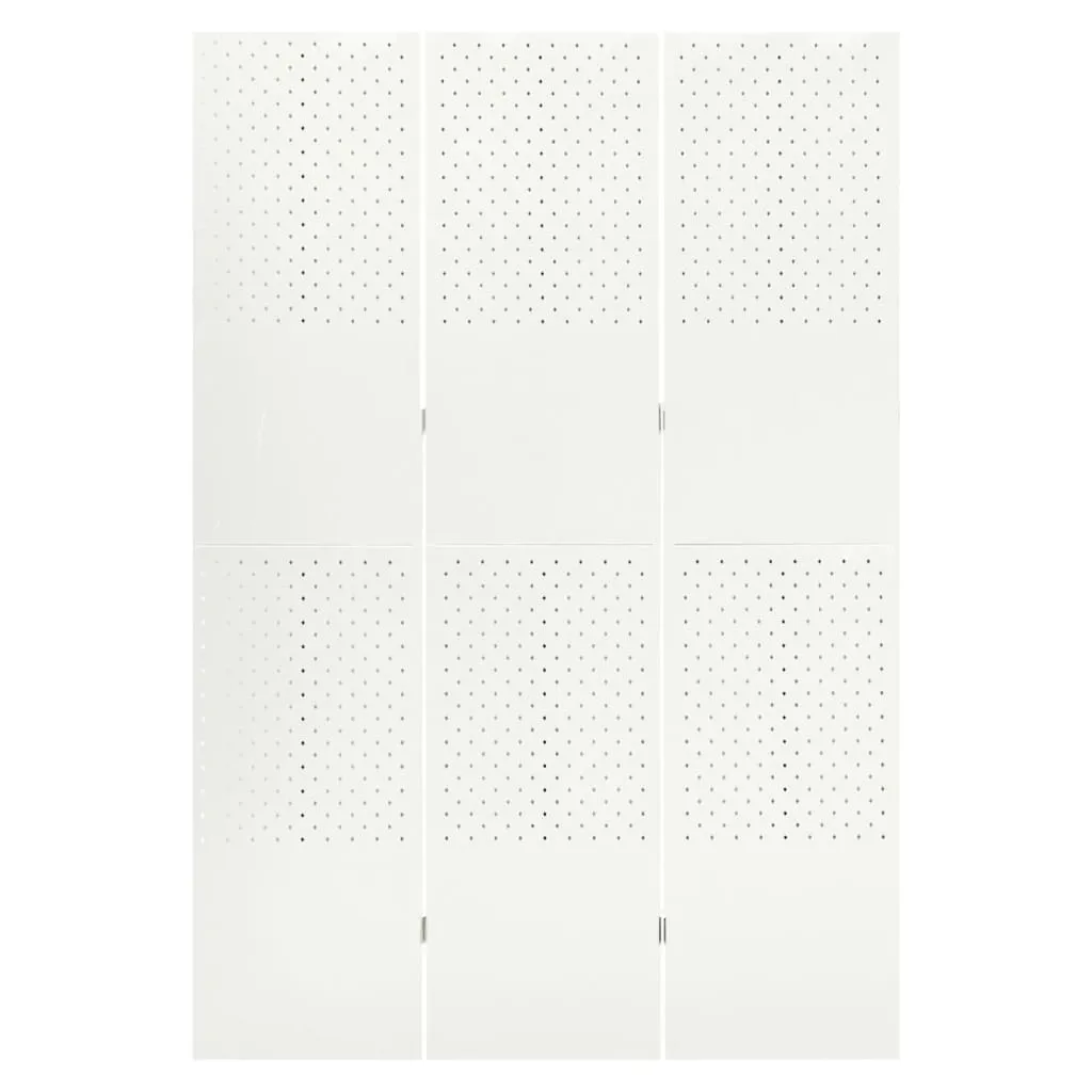 3-Panel Room Divider White 120x180 cm Steel