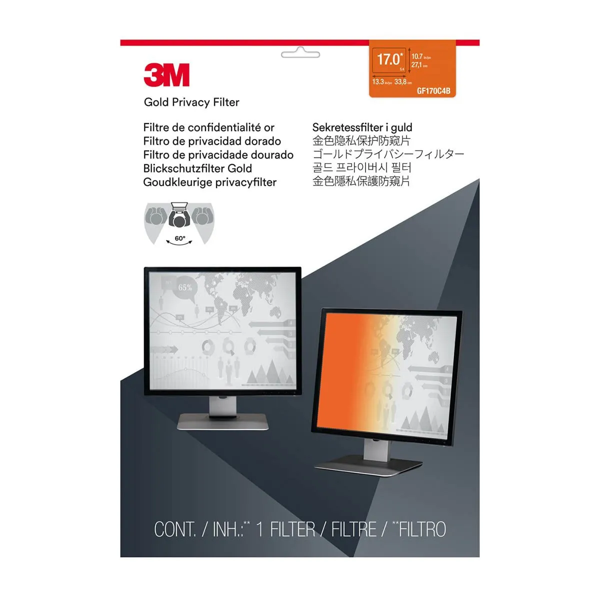 3M GPF17.0 Gold Desktop Privacy Filter 7280