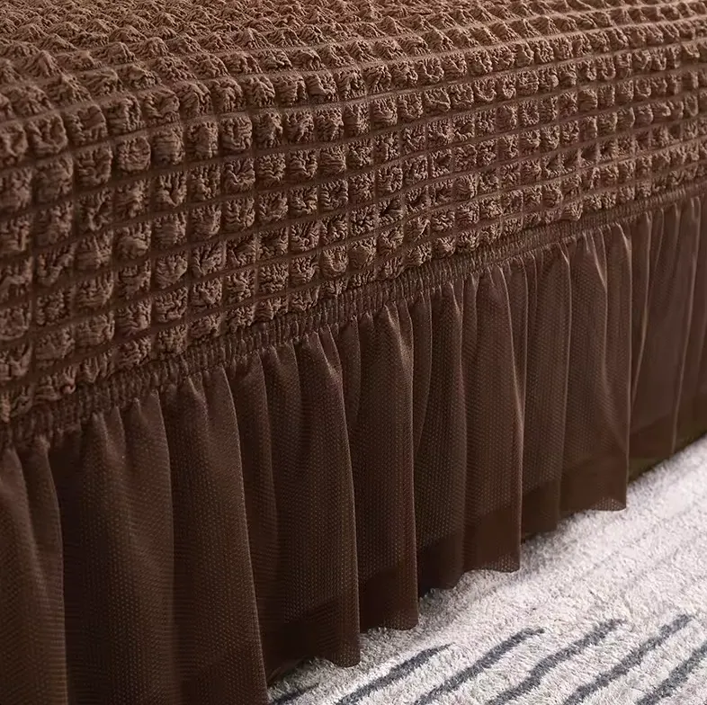 3Pcs Elastic Stretchable Universal Couch Cover Brown