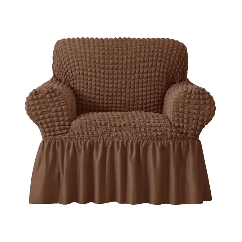3Pcs Elastic Stretchable Universal Couch Cover Brown