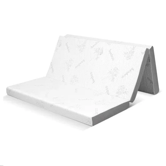 4 Inch Tri-fold Cool Gel Memory Foam Mattress-Full Size