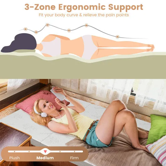 4 Inch Tri-fold Cool Gel Memory Foam Mattress-Full Size