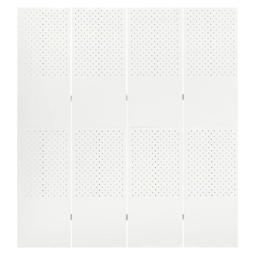 4-Panel Room Divider White 160x180 cm Steel