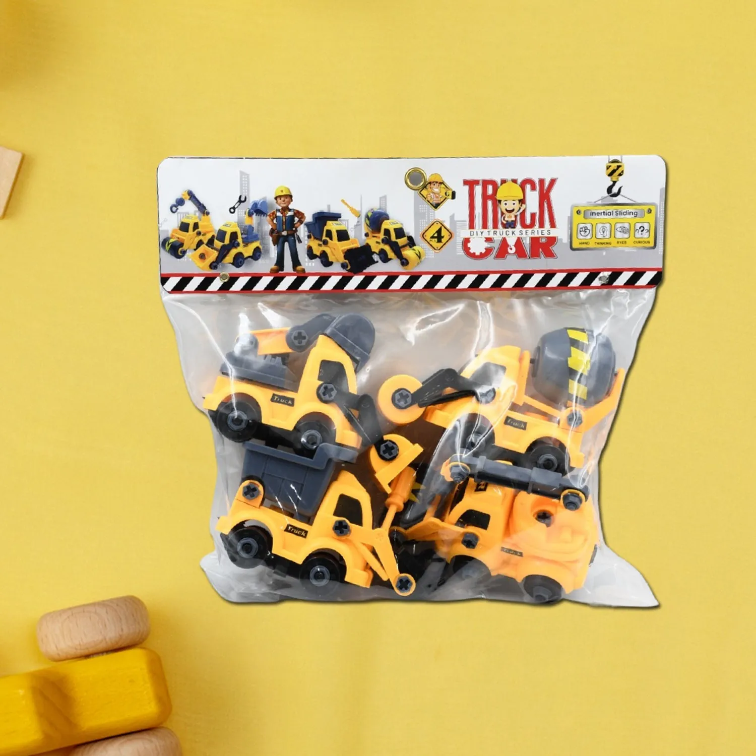 4565 Engineering vehicles Nut Assembly Vehicle Toy, DIY Nut Assembly Vehicle Model Toy Highly Simulation Children Kids Car Model Toy Set (4 Pc Set)