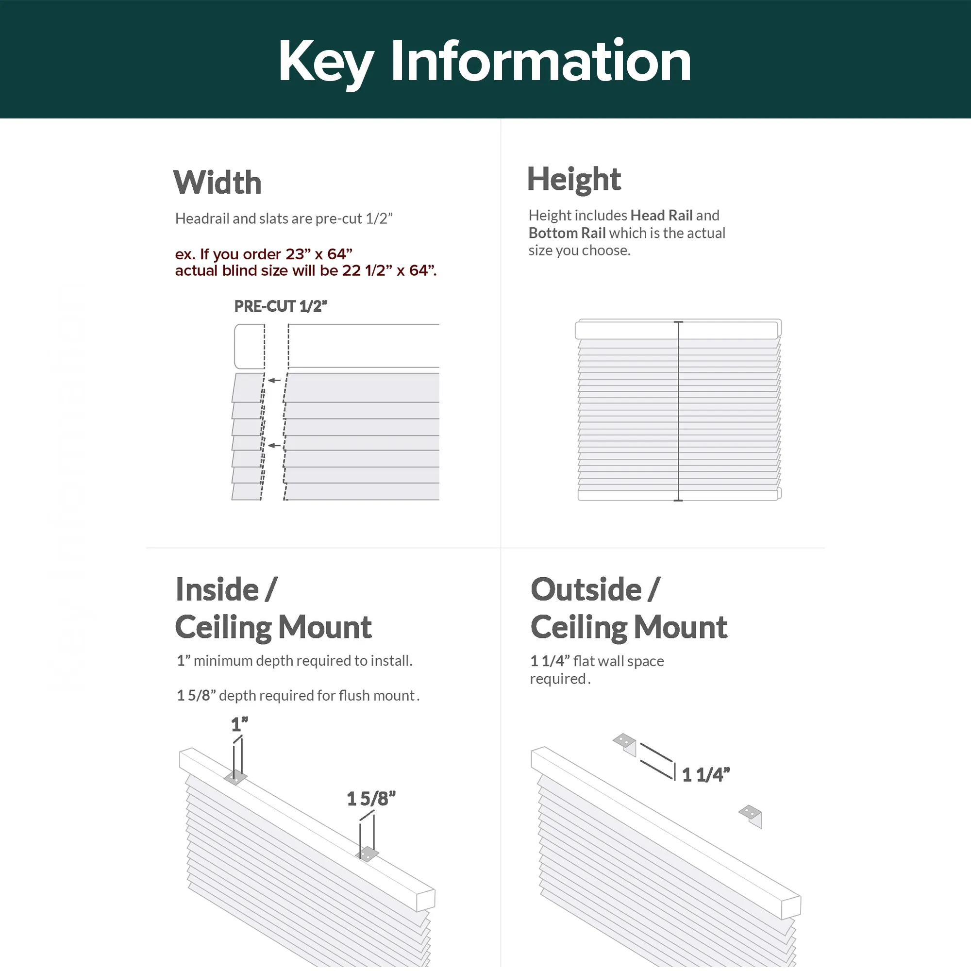 84-INCH HEIGHTS | Blackout 1" Slats | Midnight
