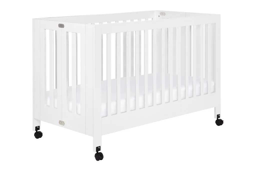 Babyletto Maki Full Size Portable Folding Crib With Toddler Bed Conversion Kit