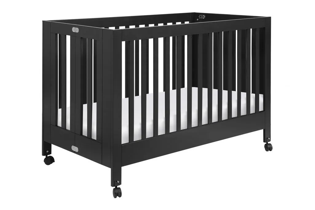 Babyletto Maki Full Size Portable Folding Crib With Toddler Bed Conversion Kit