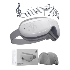 BOB AND BRAD Eye Massager with Heated Compression & Bluetooth Music for Eyes Relax Rejuvenate(White)