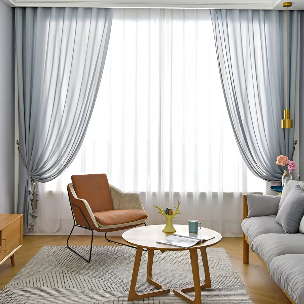Bryanna Gauze Warp-Knitted Grommet Sheer Custom Curtain