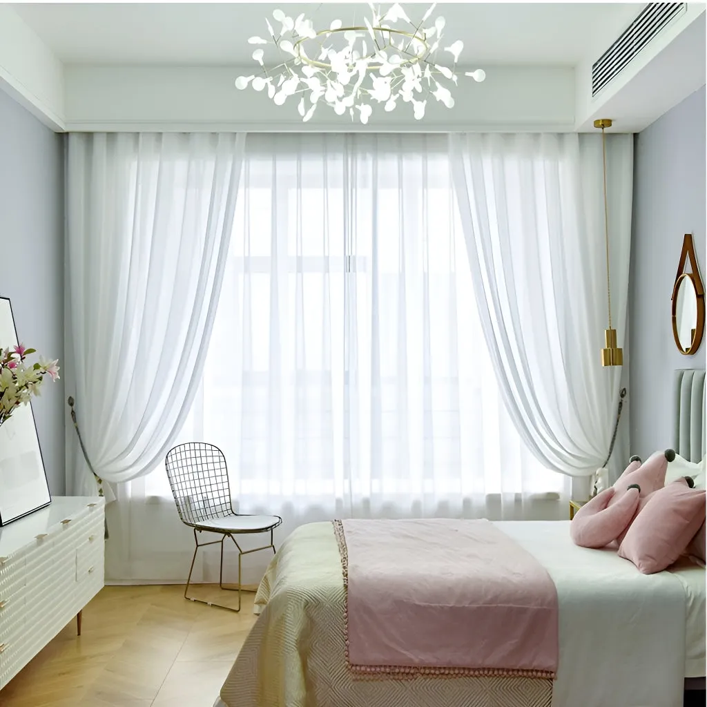 Bryanna Gauze Warp-Knitted Grommet Sheer Custom Curtain