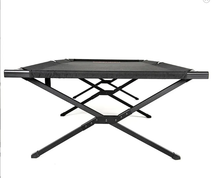 Camping Rocky Mountain Folding Aluminium Camp Stretcher Black
