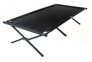 Camping Rocky Mountain Folding Aluminium Camp Stretcher Black