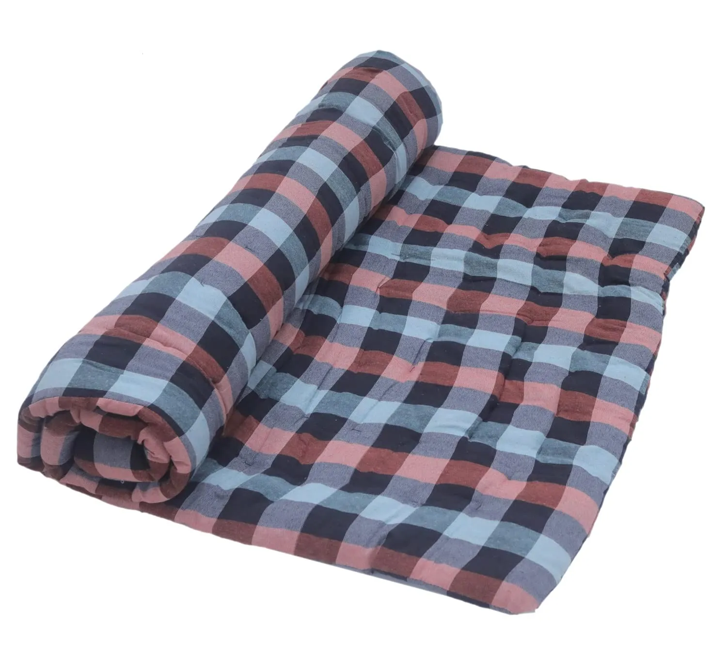 CHILLI BILLI Single Bed, Foldable, Light Weight Filled Medium Soft hauzry Cotton Mattress/Gadda (Multi, 2 Sleeping Capacity, 4 x 6 ft or 72 x 48 Inch) (Pack of 1) (DG-GHZ-117)