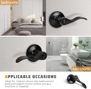 Colonial Style Push Button Privacy Door Levers - DL12061BK