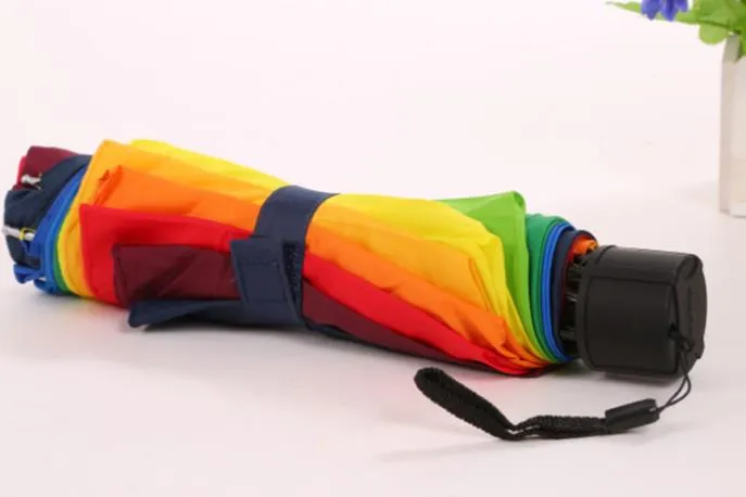 Compact Rainbow Flag Umbrella