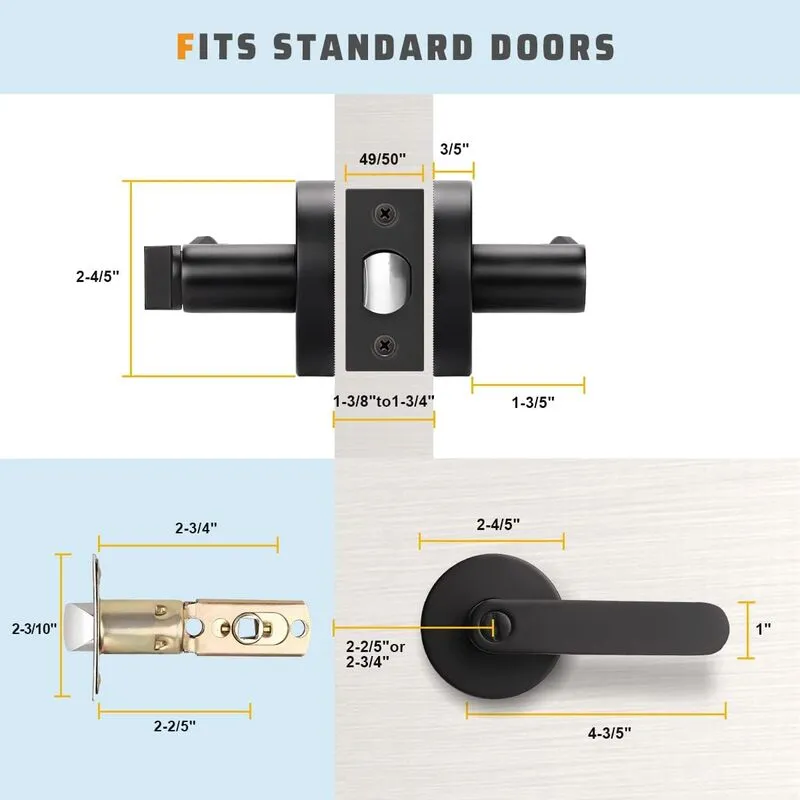 Contemporary Push Button Privacy Door Levers - DL03BK