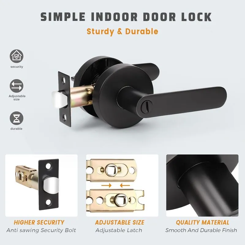 Contemporary Push Button Privacy Door Levers - DL03BK