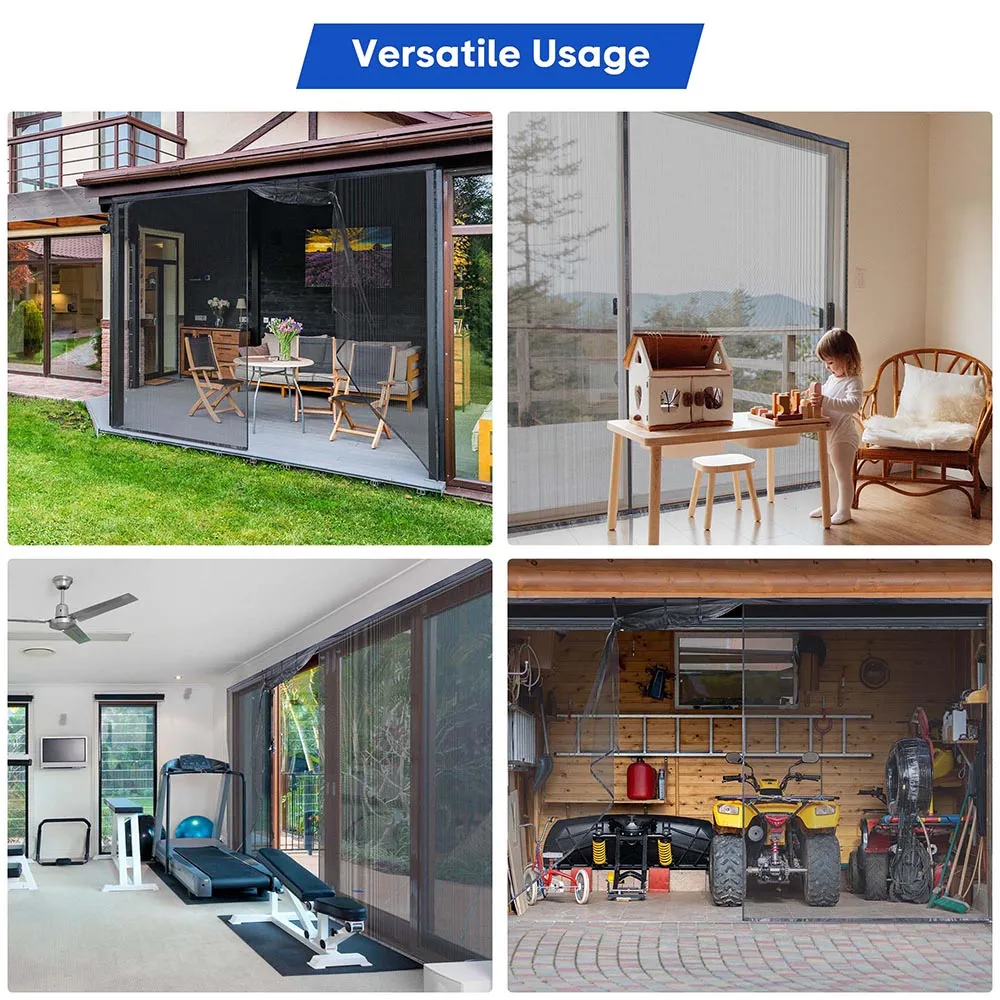 DIY Magnetic Screens for Garage Door Openings 16x7 ft.