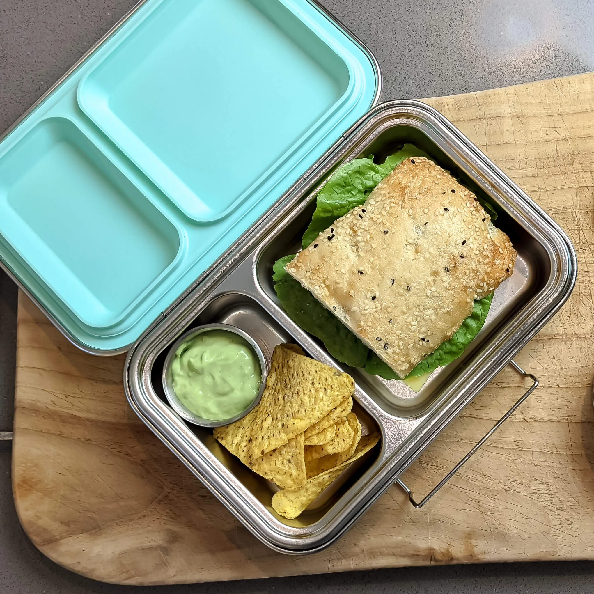 Ecococoon Stainless Steel Leakproof Bento Box - 2 compartment - Mint