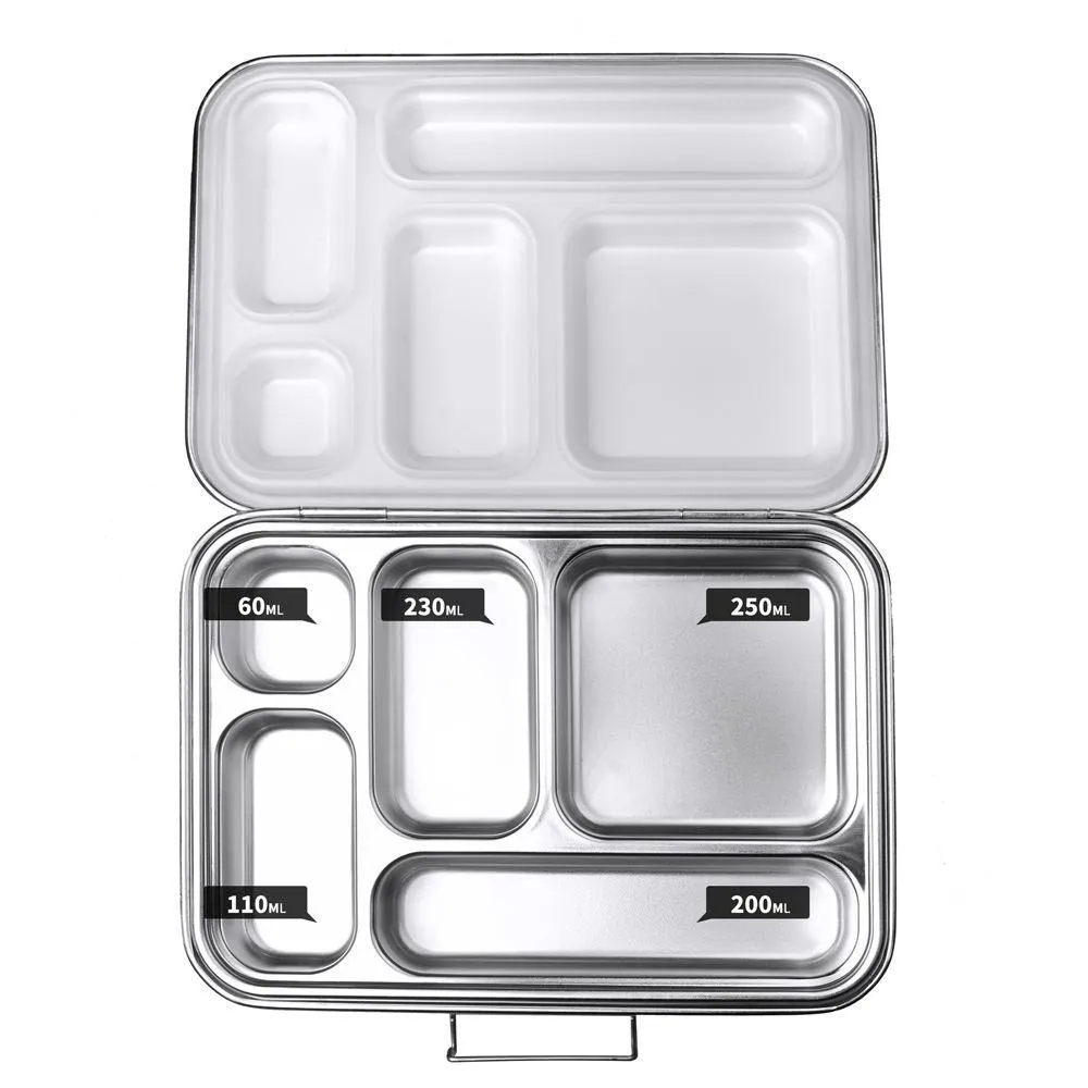Ecococoon Stainless Steel Leakproof Bento Box - 5 compartment - Limoncello
