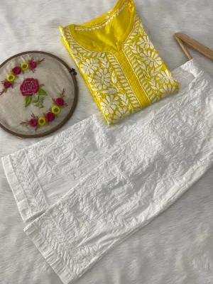 Exclusive Modal Kurti Set with Lycra Stretchable Pant- Yellow Color