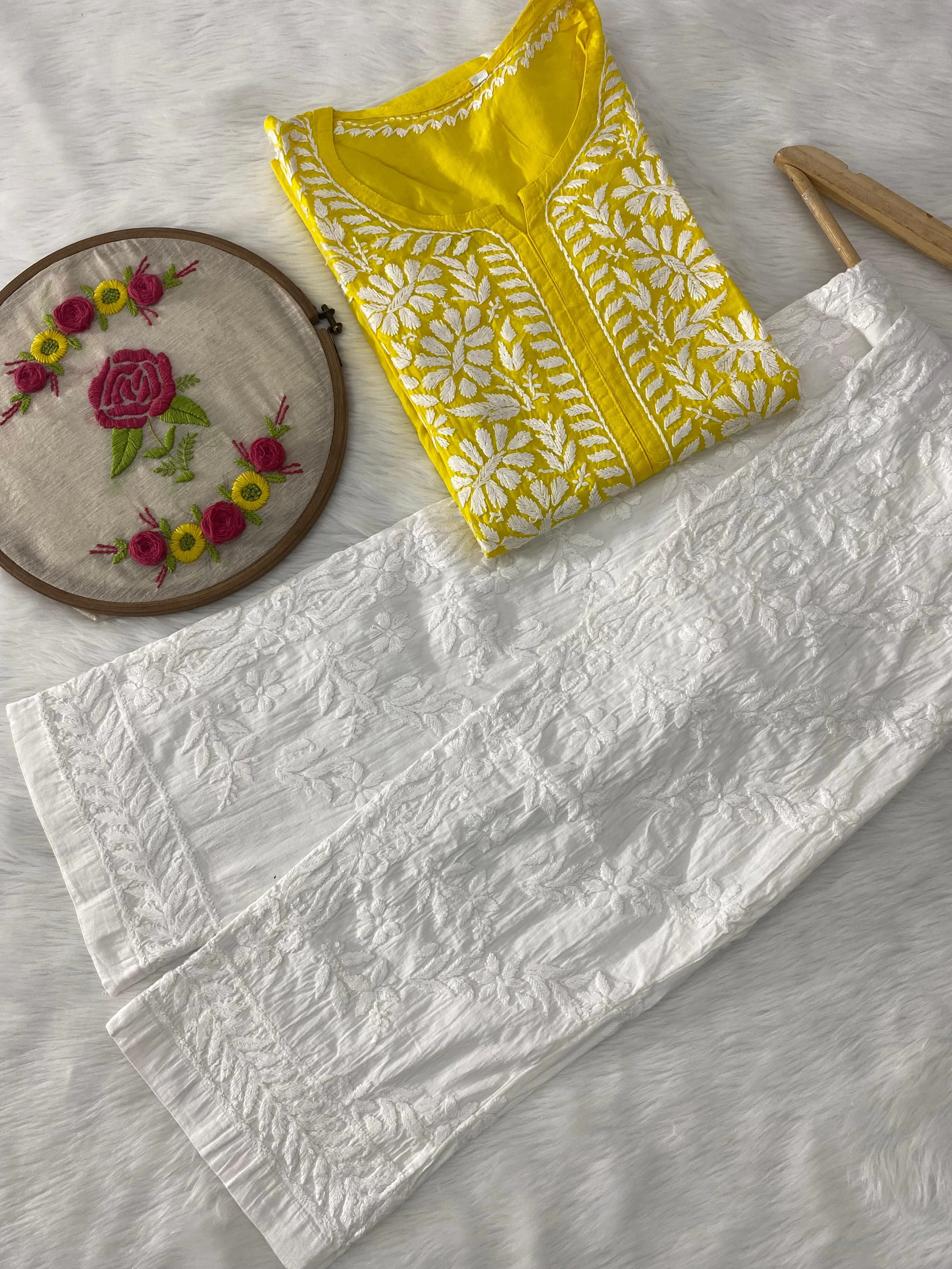 Exclusive Modal Kurti Set with Lycra Stretchable Pant- Yellow Color
