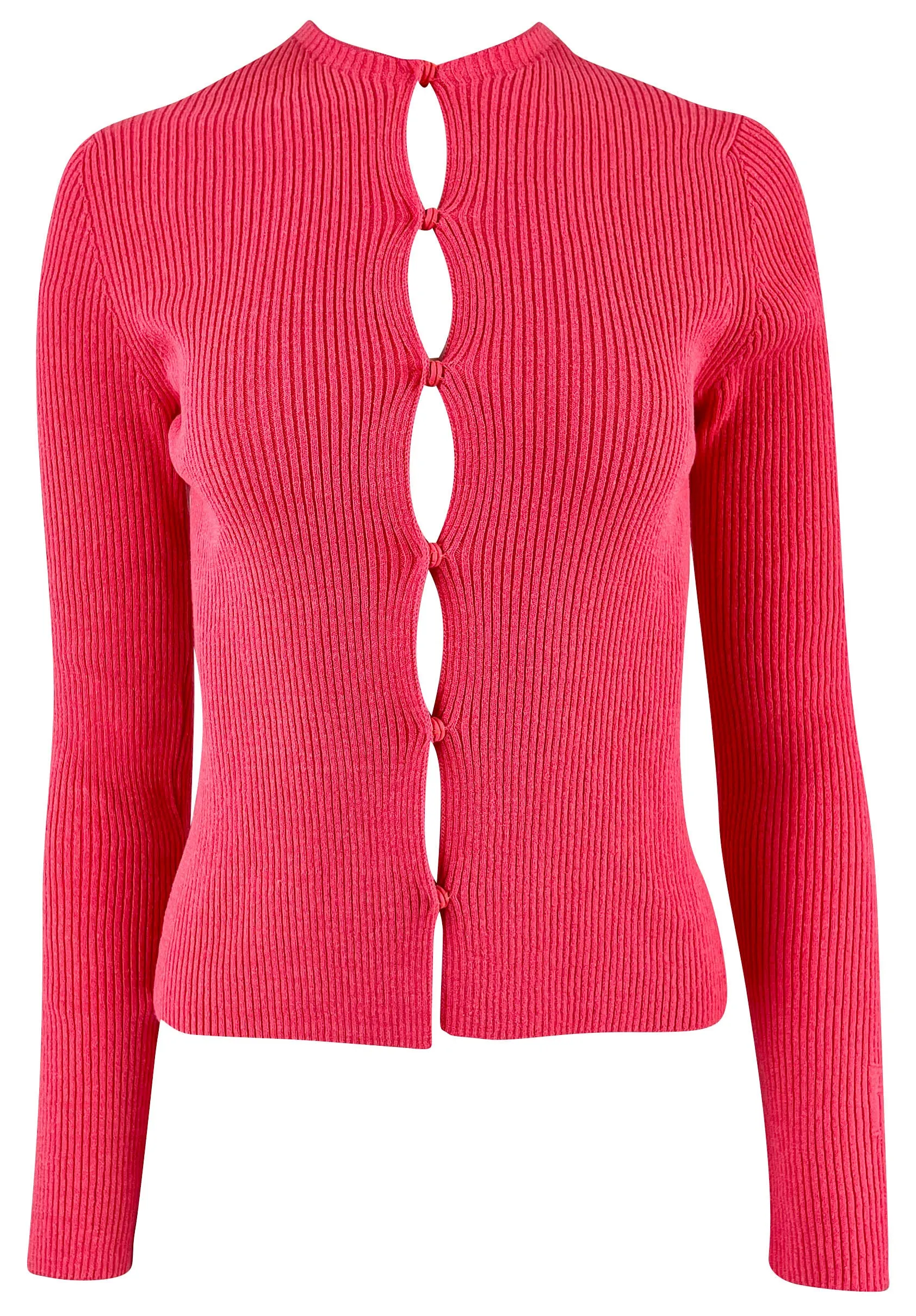 Fendi Compact Ribbed Cardigan in Kissed
