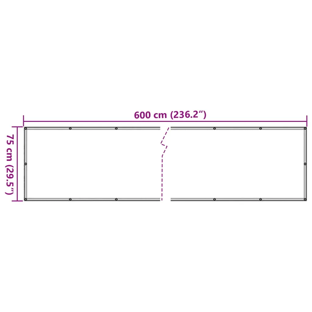 Garden Privacy Screen White 600x75 cm PVC