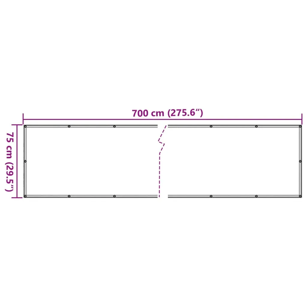 Garden Privacy Screen White 700x75 cm PVC