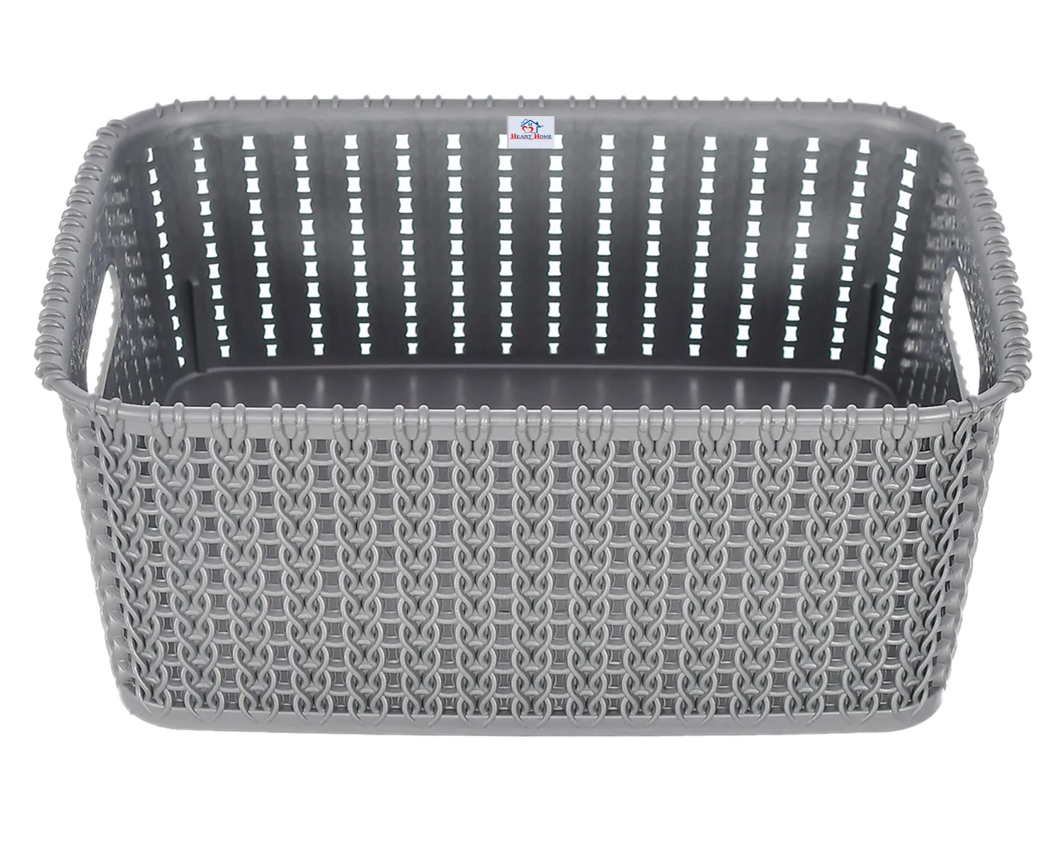 Heart Home Multiuses Large M 20 Plastic Tray/Basket/Organizer Without Lid- Pack of 3 (Grey) -46HH097