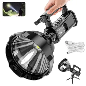 High Power LED Flashlight Waterproof Fishing Lantern Torch USB Rechargeable Powerful Spotlight Searchlight Camping Lamp