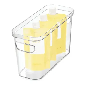 iDesign Crisp Bin 4 x 10 x 6 made with 100% Recycled Clear Plastic