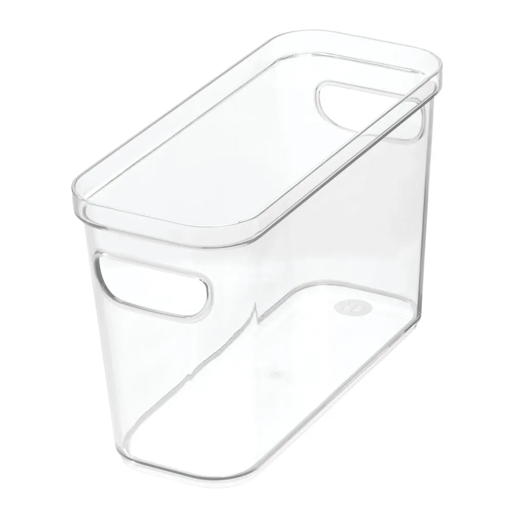iDesign Crisp Bin 4 x 10 x 6 made with 100% Recycled Clear Plastic