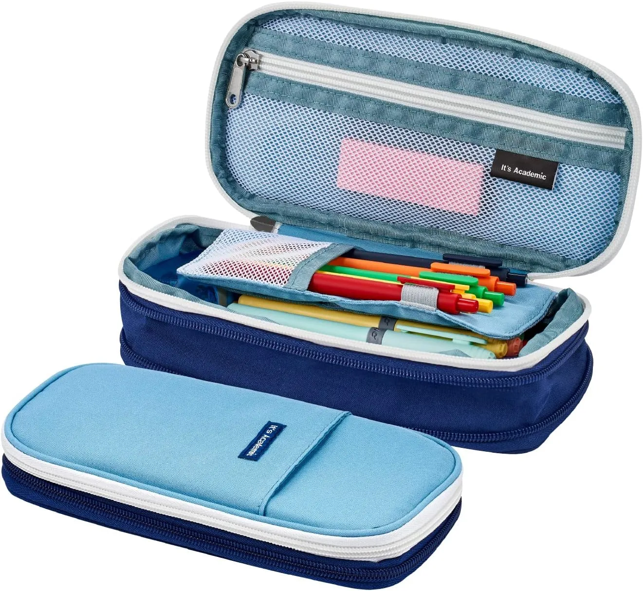 It's Academic Locking Pencil Case, For Office & School Supplies, Travel Organizer  Bag, Compact, High Capacity, Light Weight, Black