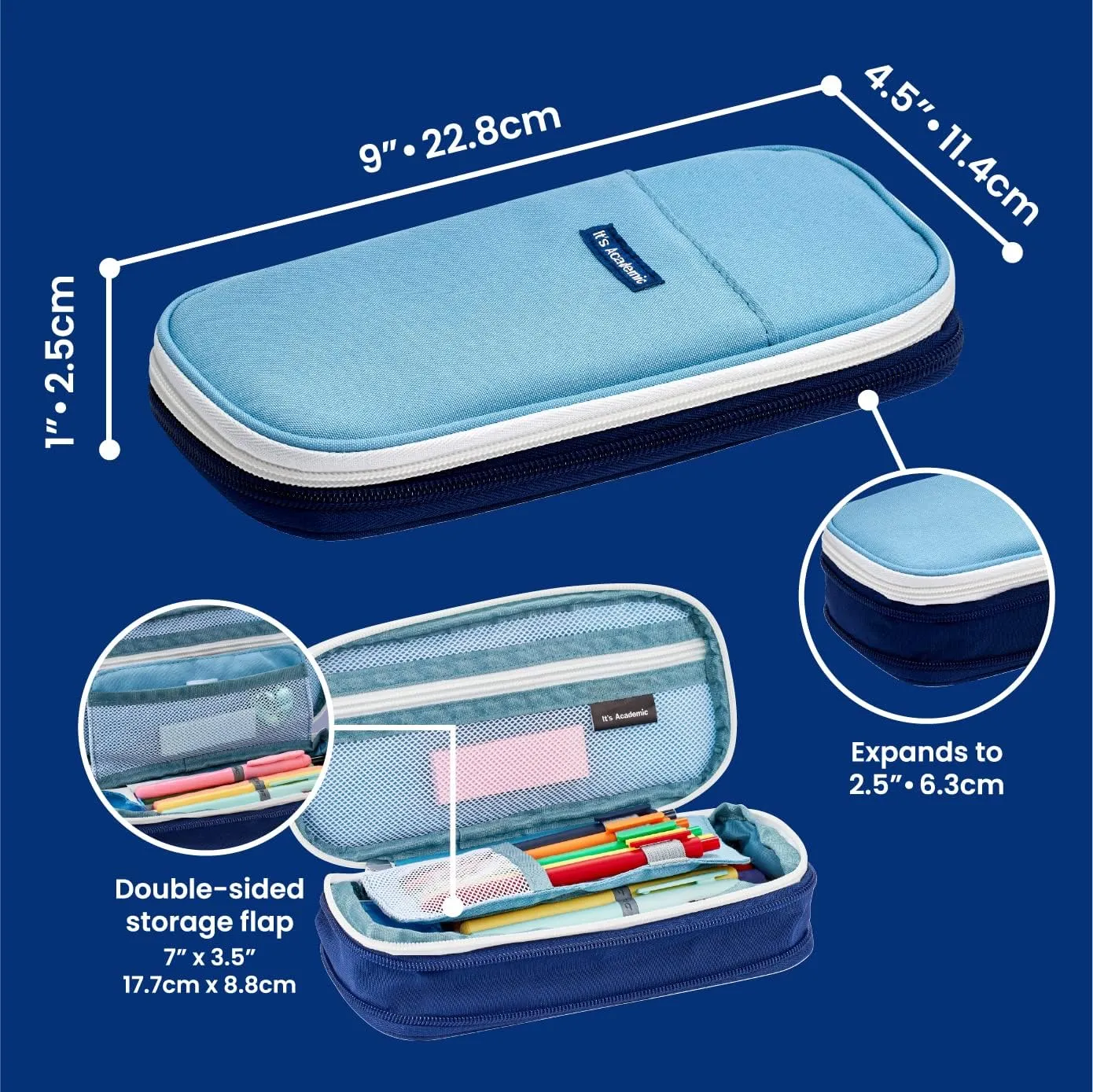 It's Academic Locking Pencil Case, For Office & School Supplies, Travel Organizer  Bag, Compact, High Capacity, Light Weight, Black
