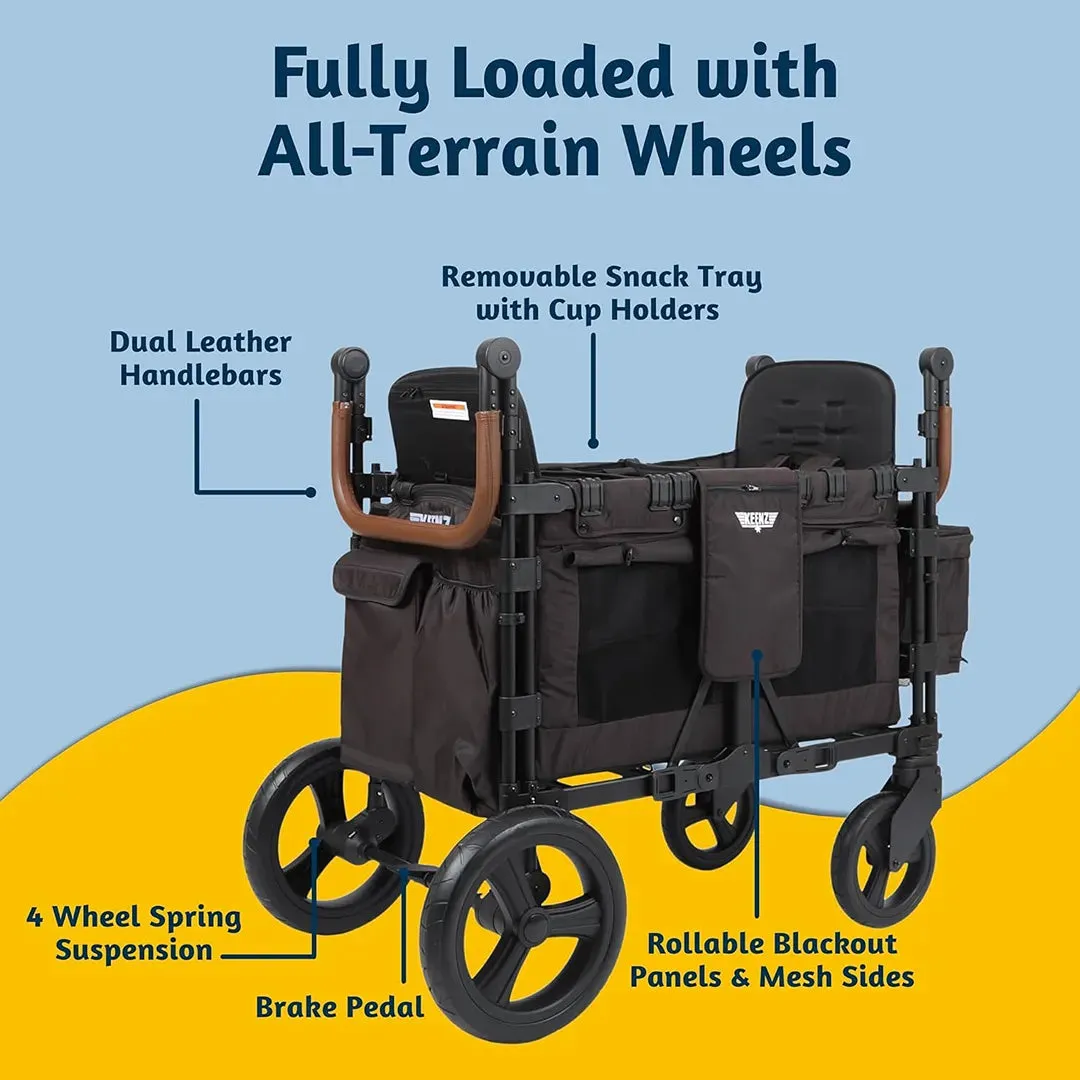 Keenz XC 2.0 Luxury Comfort Stroller Wagon, 2 Passenger - Black