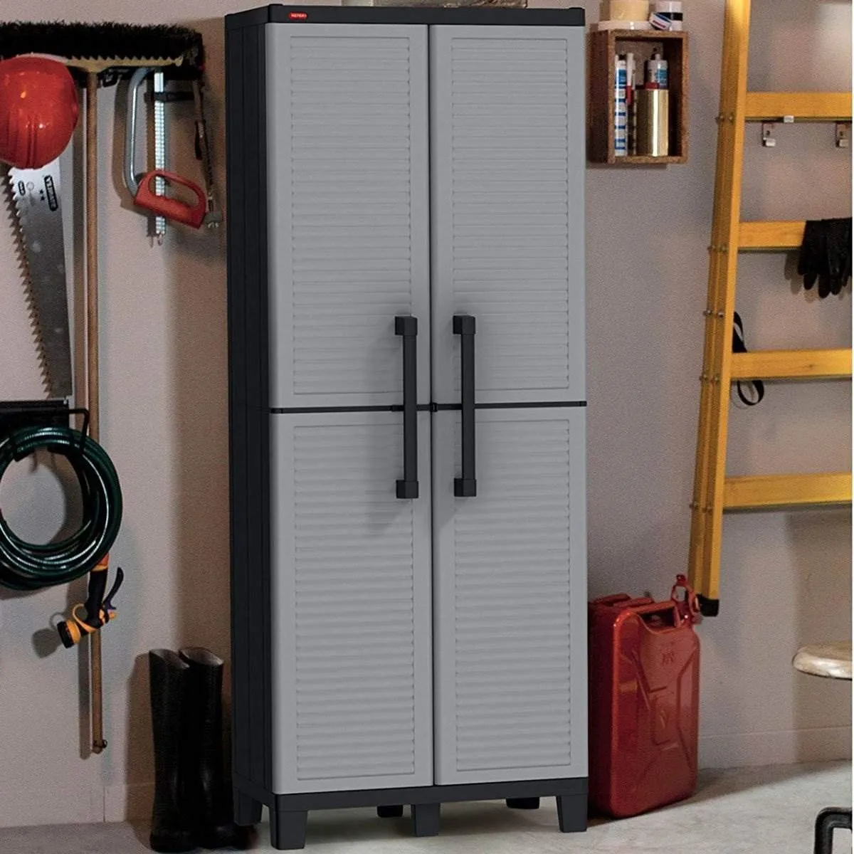 Keter Space Winner Resin Storage Cabinet: Doors, Shelves, Garage Organization