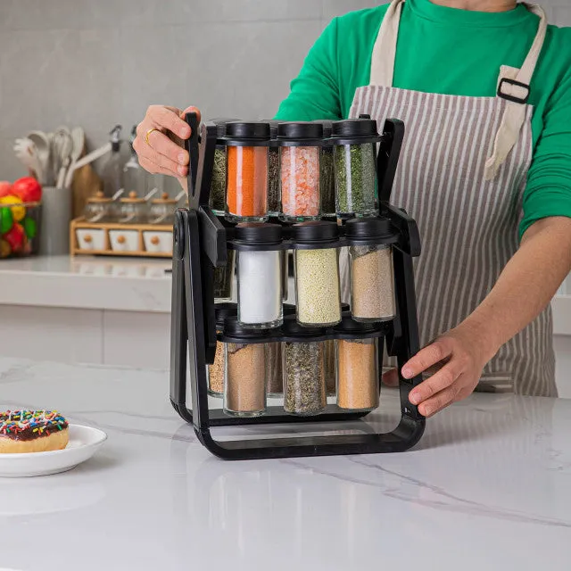 Kitchen Cabinet Rotating Spice Rack With 18 Jars Dp-17