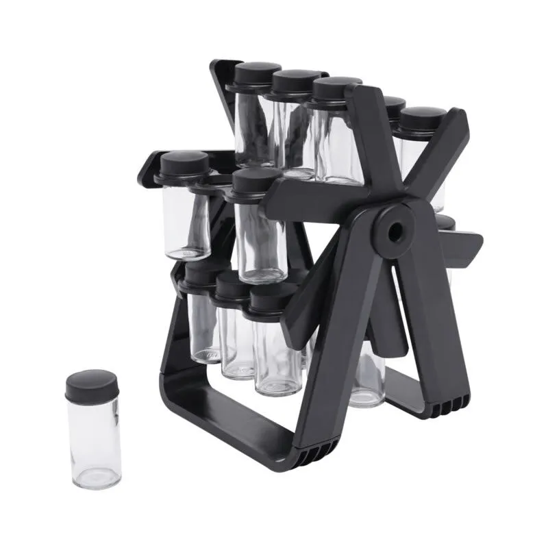 Kitchen Cabinet Rotating Spice Rack With 18 Jars Dp-17