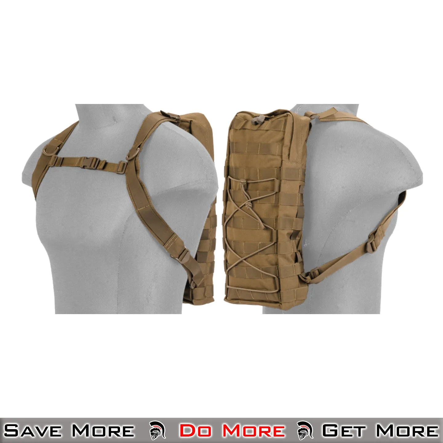 Lancer Tactical Attachable Hydration Pack Tan Tactical MOLLE Bag for Outdoor Use