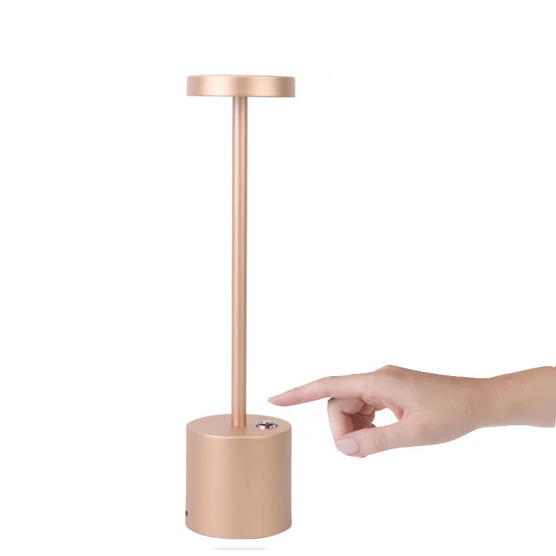 LED Aluminum Alloy Waterproof Rechargeable Desk Lamp Touch Dimming Metal Table Lamps For Bar Living Room Reading Camping Light