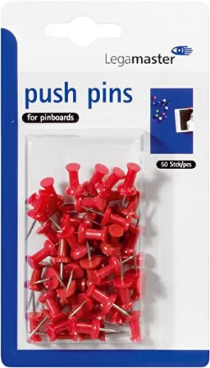 LEGAMASTER PUSH-PINS 50 PIECES RED