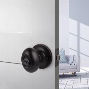 Oval Ball Style Door Knob Privacy Oil Rubbed Bronze Finish DL692ORBBK