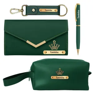 Personalized Ladies Purse, Wallet & Pouch Gift Set with Pen and Keychain