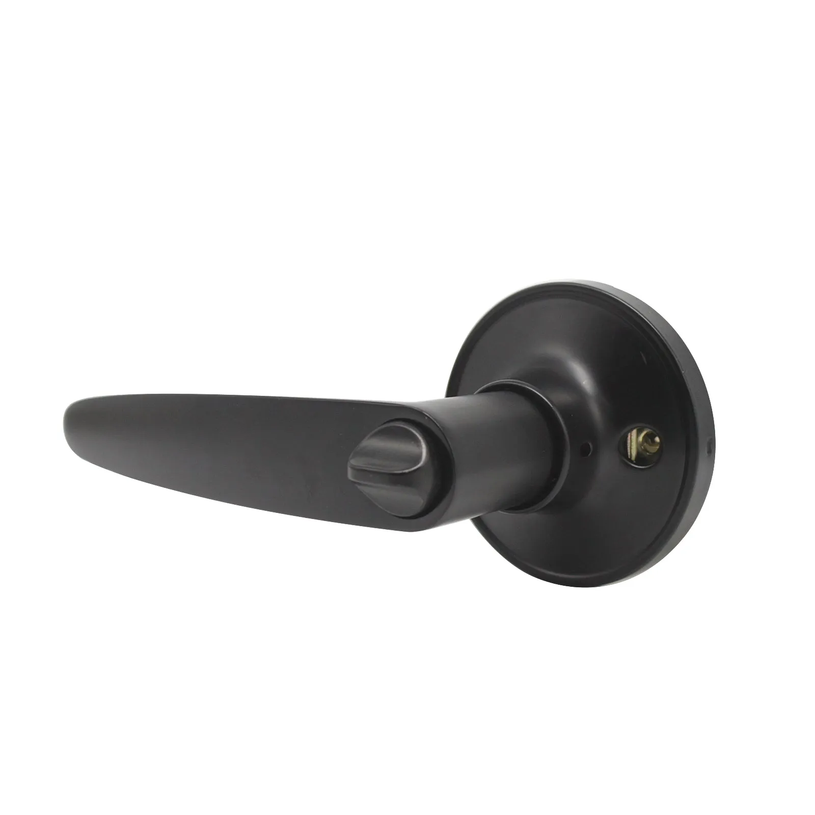 Privacy Lock Door Lever set for Bedroom and Bathroom, Interior Door Lock Handle, Leaf Style, Black Finish DL815BKBK