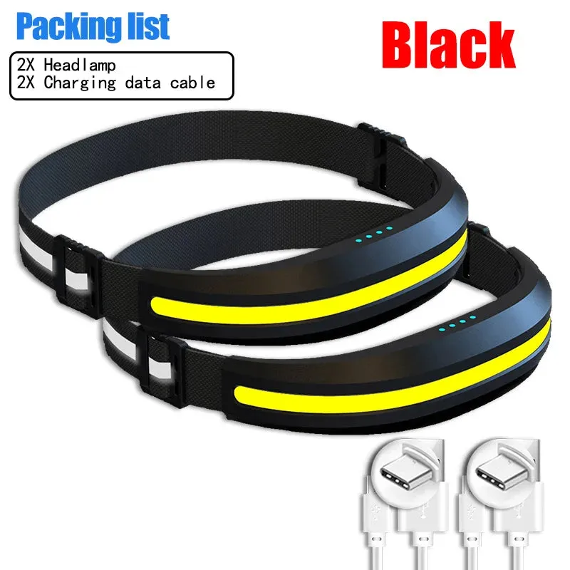 Professional COB Rechargeable Headlamp With Built-in Battery Headlights 4 Modes Led Head Flashlights For Camping Fishing Lantern