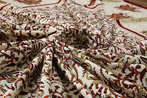 PYAARA PRINTS® Rajasthani Jaipuri Traditional Printed -100% Pure Cotton -King Size Double Bed Bedsheet with 2 Zipper Pillow Cover-Chadar| (90X108 inches) (Maroon)