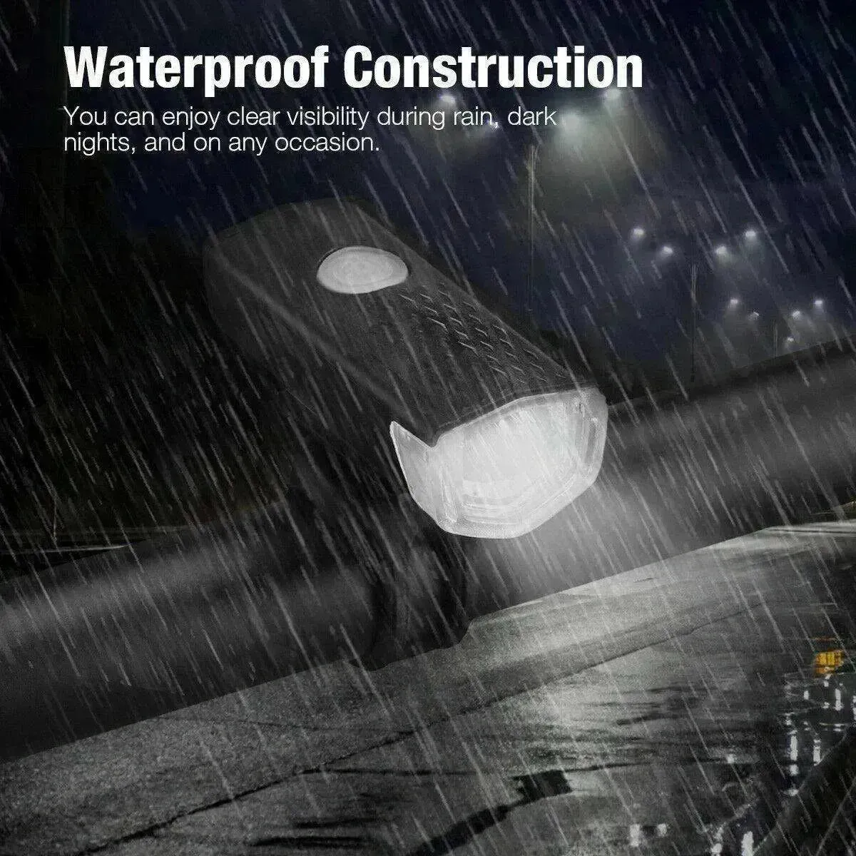Recharge LED Bike Light Set: Rainproof